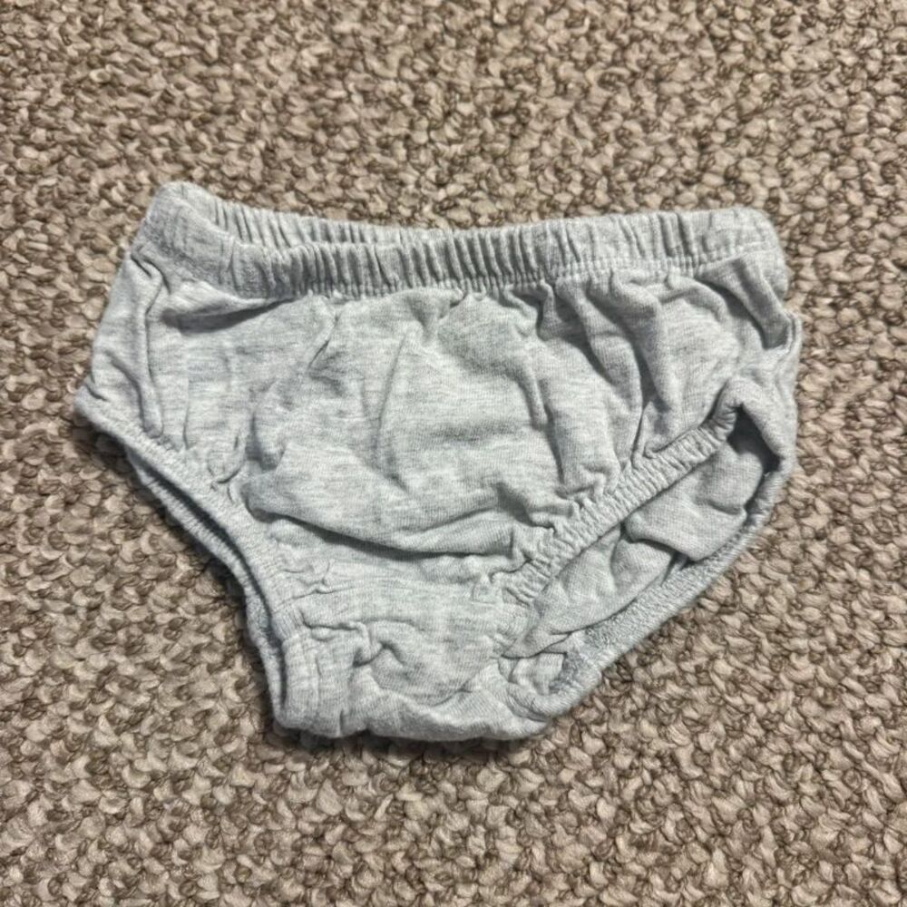 Baby Bloomer Shorts Heather Gray 100% Cotton Diaper Cover 3-6 Months